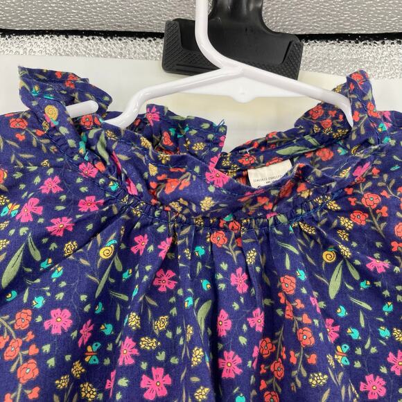 Osh Kosh Bgosh Dark Floral Peasant Cotton Top Girls Size 5 - Picture 4 of 9